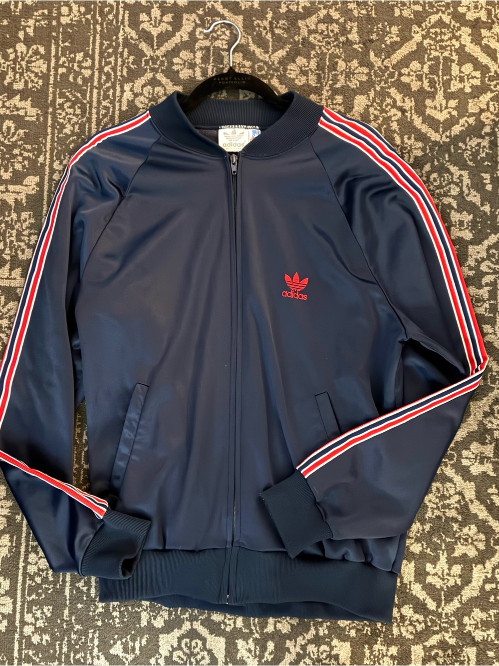 Adidas Vintage 1980’s Navy Blue ATP track Jacket Mens Large